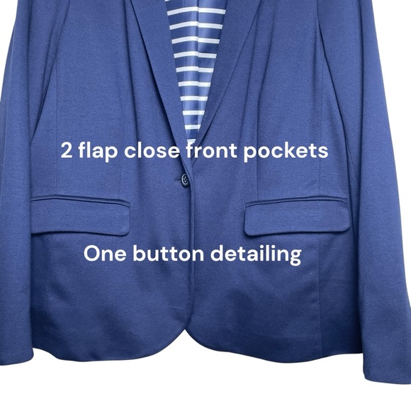 Joules Made In England WMNS Navy Blue 1 Button Business Blazer Jacket Sz US 14 - Picture 4 of 13